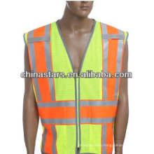 High Visibility Mesh Reflective Workwear Safety Vest, Wide Reflectors, North American Style